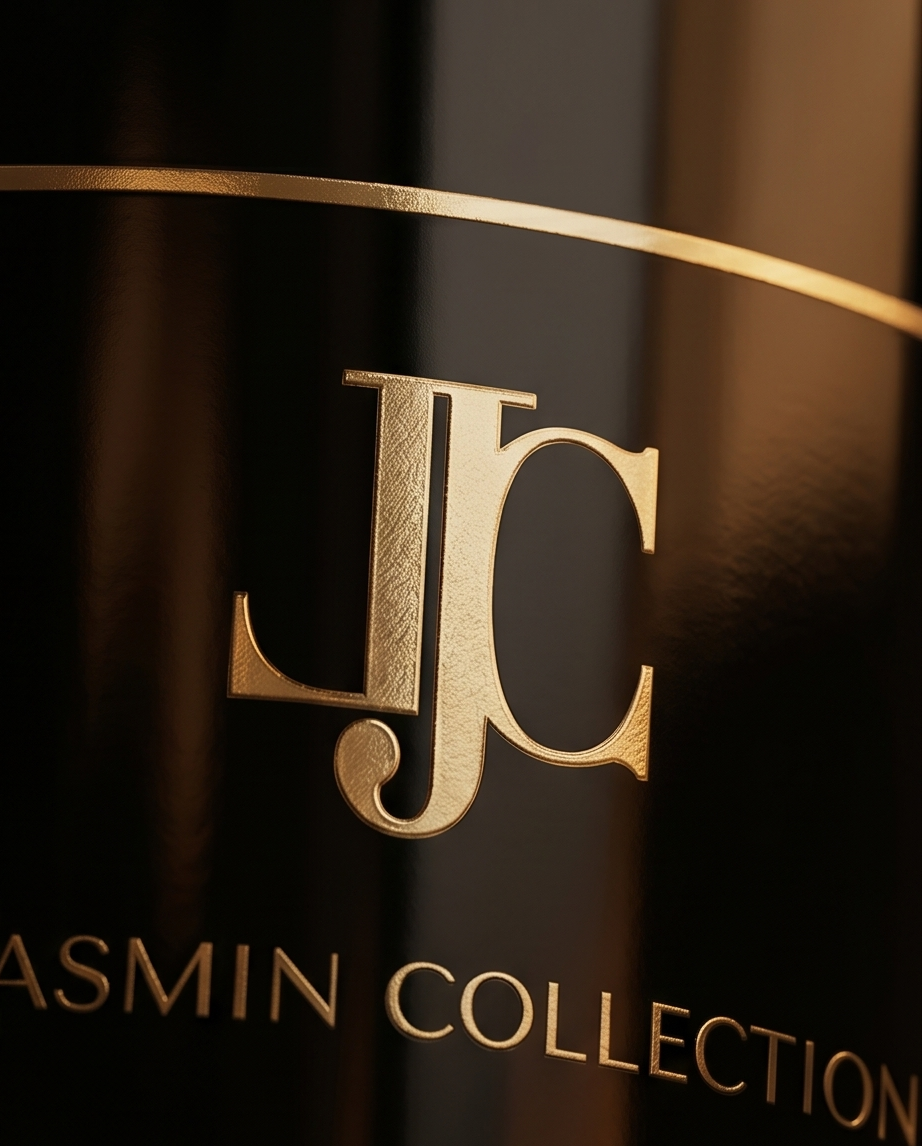 Detailansicht der LE JASMIN COLLECTION Duftkerze im schwarzen Glas